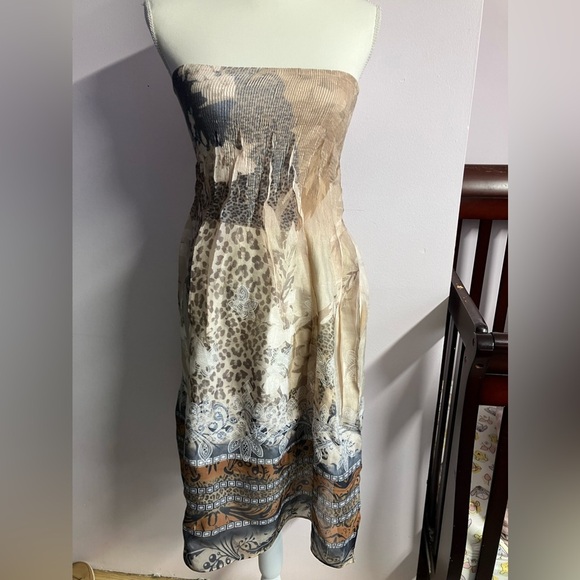 Lapis Women’s OS Strapless Dress, Earth Shades - Picture 1 of 4